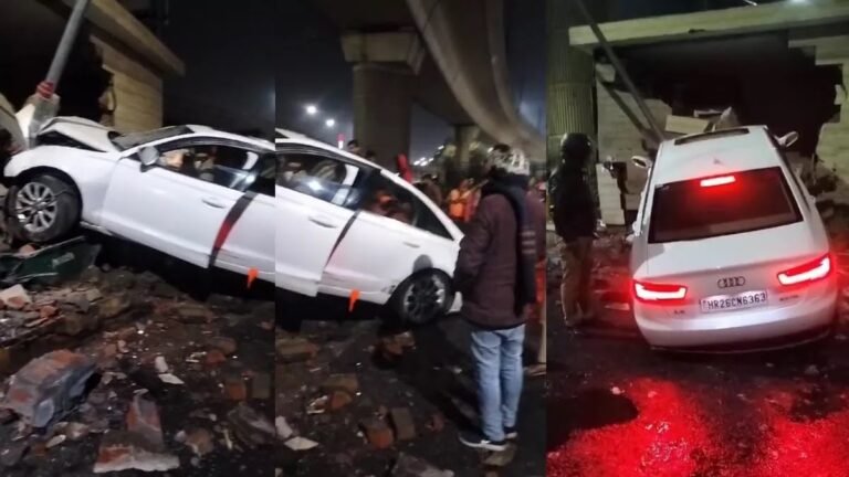 नोएडा में आज सुबह Audi Car से हुआ एक भीषण हादसा