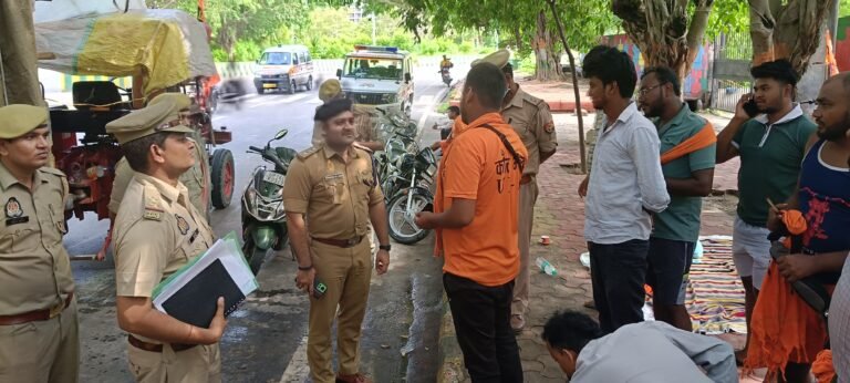 Kawar शिविर कैम्प का निरीक्षण करते हुए पैदल मार्च द्वारा सुरक्षा व्यवस्था का inspection किया गया