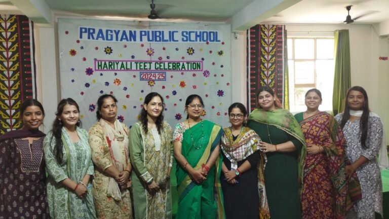 Pragyan Public School Jewar में Hariyali Teej महोत्सव का आयोजन