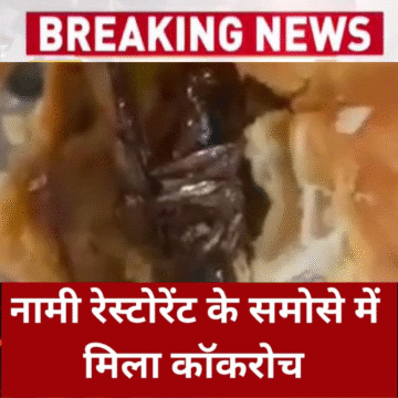 Greater noida नामी रेस्टोरेंट के समोसे में निकला मरा हुआ कॉकरोच