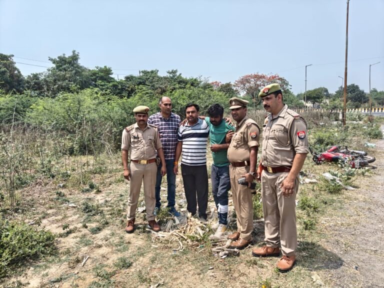 Greater noida में पुलिस ने एक इनामी बदमाश को मुठभेड़ में गिरफ़्तार किया