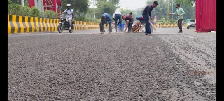 Noida में 24 घंटे भी नहीं टिक पायी पैचवर्क,सड़क की गुणवत्ता पर उठे सवाल